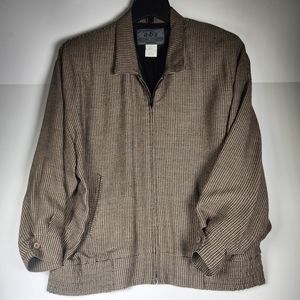 ABS California Allen Schwartz Womens Jacket Size Large Beige Black Rayon